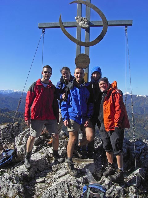 Norbert, Daniela, ich, Christoph und Gudrun auf der Paulmauer, 1.248 m