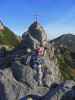 Hundskopf-Klettersteig: Daniela auf der Seilbrücke (12. Okt.)