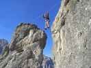 Hundskopf-Klettersteig: Daniela auf der Seilbrücke (12. Okt.)