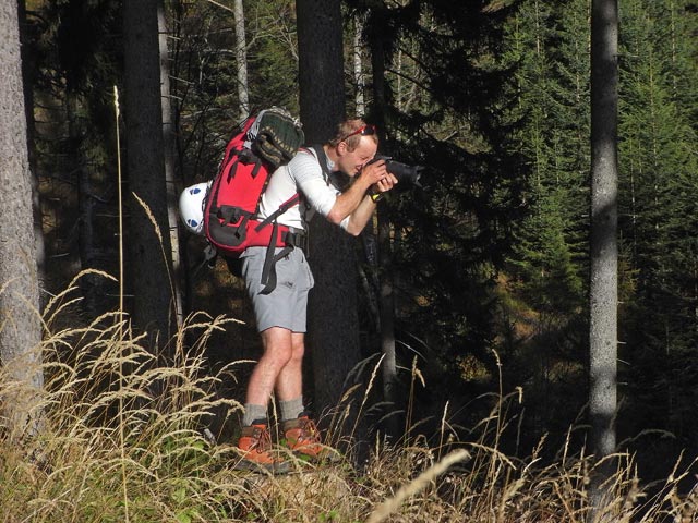 Christoph neben Weg 646 zwischen Butterbründl und Hörantalm (19. Okt.)