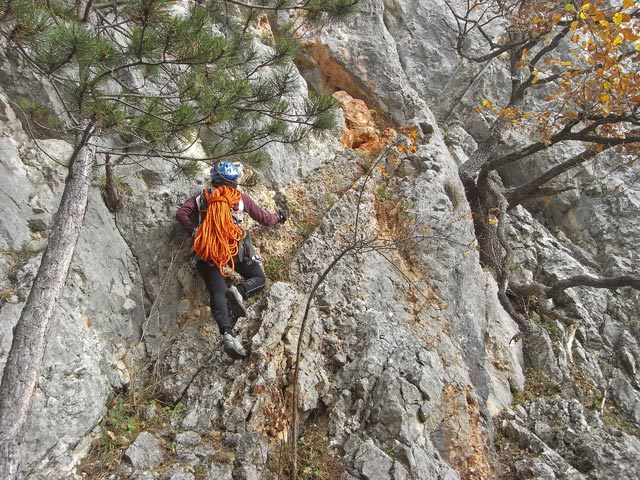 Irene in der ersten Seillänge