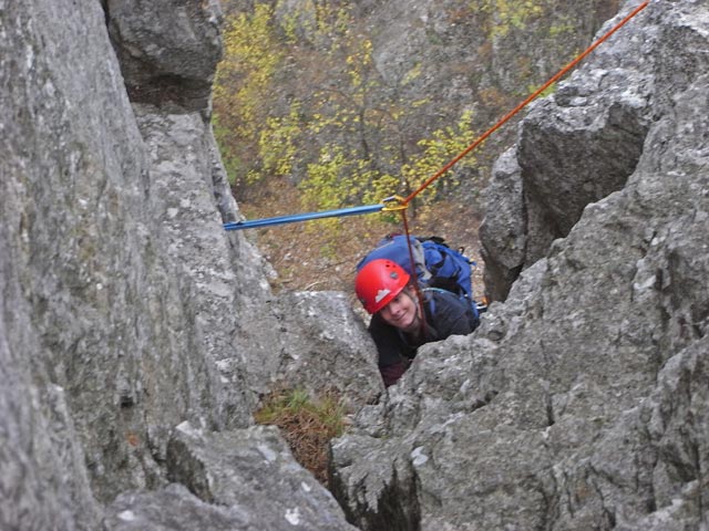 Daniela in der dritten Seillänge