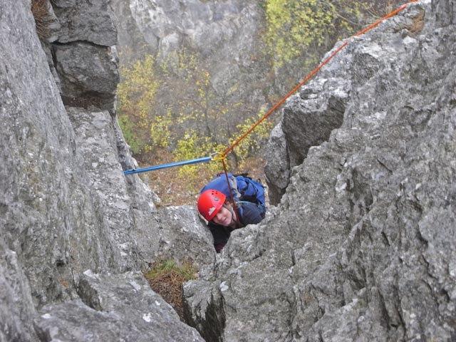 Daniela in der dritten Seillänge