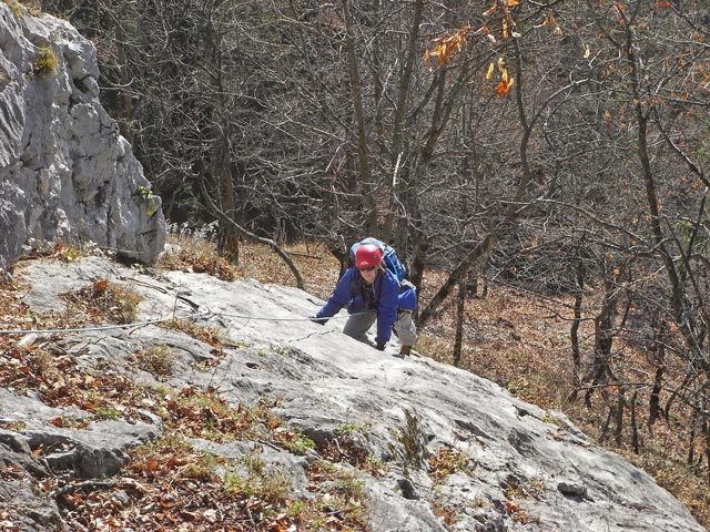 Postlerweg: Daniela in der 1. Seillänge