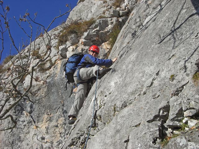 Postlerweg: Daniela in der 4. Seill&auml;nge