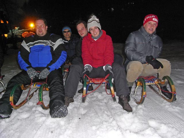 Thomas, Stefan, Michael, Karolin und Harald bei der Enzianhütte