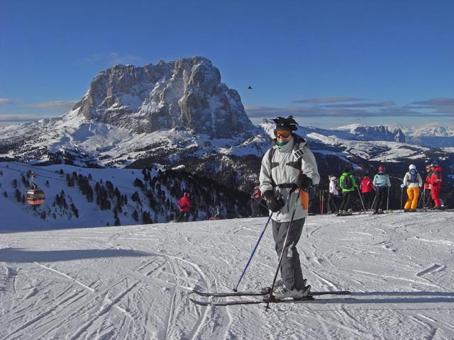 Daniela bei der Bergstation der Umlaufbahn Danterceppies (23. Dez.)