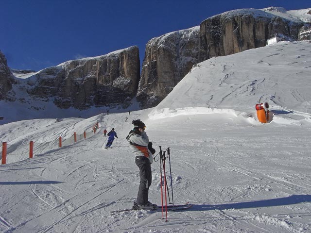 Daniela auf der Abfahrt des Sessellifts Vallon (23. Dez.)