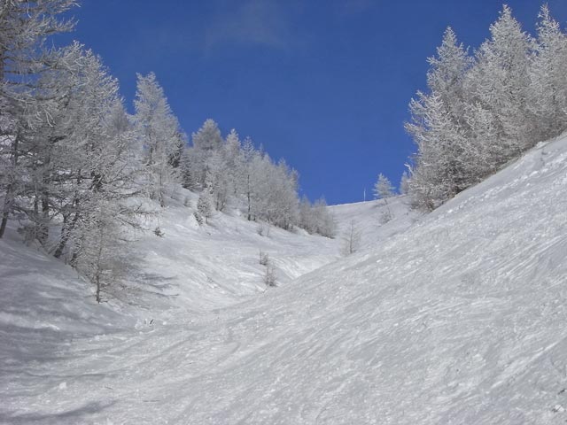 zwischen Plattenabfahrt und Verbindung-Paradieslift (28. Dez.)