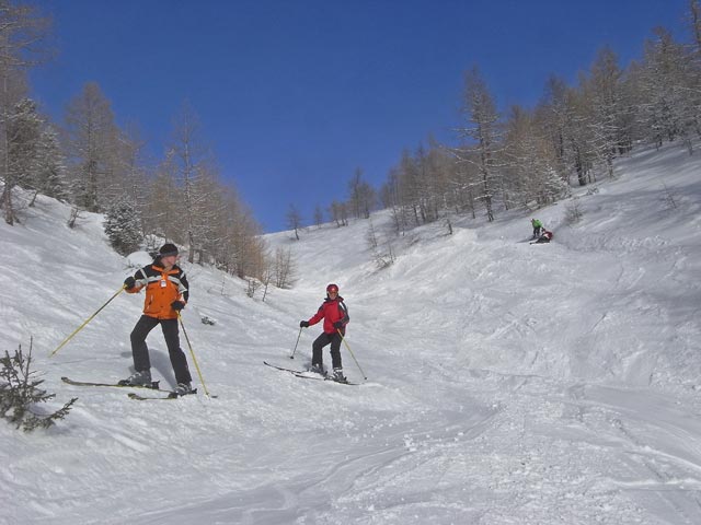 zwischen Plattenabfahrt und Verbindung-Paradieslift