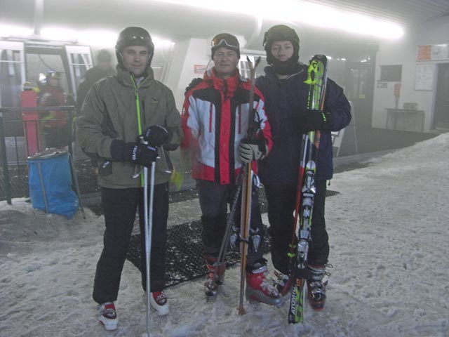 ?, Christian und Erich bei der Bergstation der Zau[:ber:]g Kabinenbahn