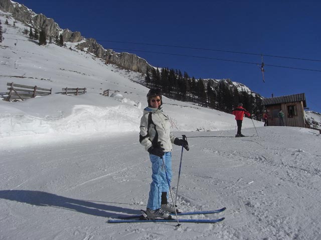 Mama bei der Bergstation des Brunnalmlifts, 1.440 m