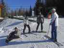 Christian, Katrin, Norbert und Nora bei der Bergstation des Sessellifts Kampstein, 1.250 m