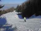 Katrin auf der Piste des Vierersessellifts Hannesen II