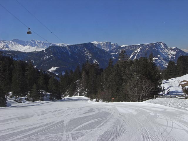 Abfahrt der Seilbahn Furnes Seceda (21. M&auml;rz)