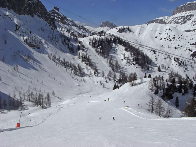 Abfahrt der Umlaufbahn Arabba (23. M&auml;rz)