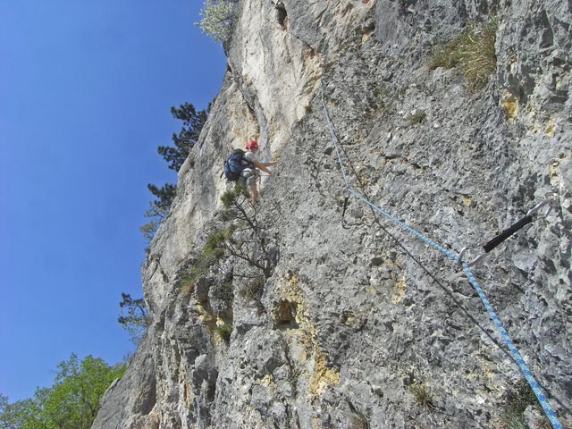 Kletterbrüderpfad: Daniela in der 2. Seillänge