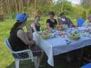 Doris, Daniela, Andrea, Wolfgang und Johanna im Garten von Nadja (12. Apr.)