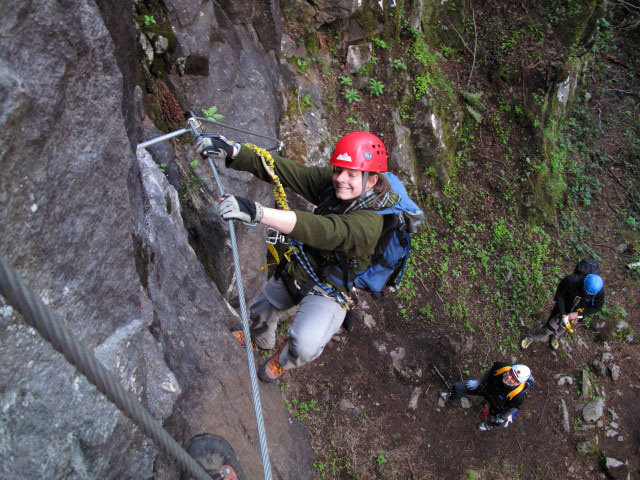 Daniela, Michael und Frank in der Einstiegswand