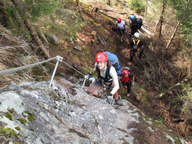 Daniela, ?, ?, Frank und Michael in den Floitentritten