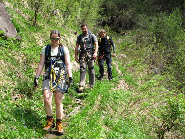 Daniela, Frank und Michael im Abstieg