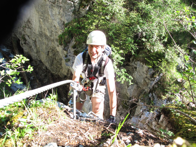 Rongg-Wasserfall-Klettersteig: Ich im Ausstieg