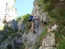 Rongg-Wasserfall-Klettersteig: Ich in der Einstiegswand