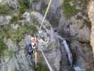 Rongg-Wasserfall-Klettersteig: Ich auf der Seilbrücke