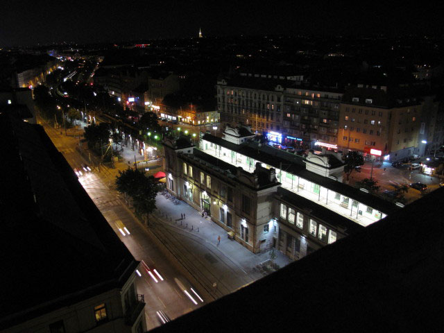 Station Josefstädter Straße vom Südturm der Pfarrkirche Breitenfeld aus