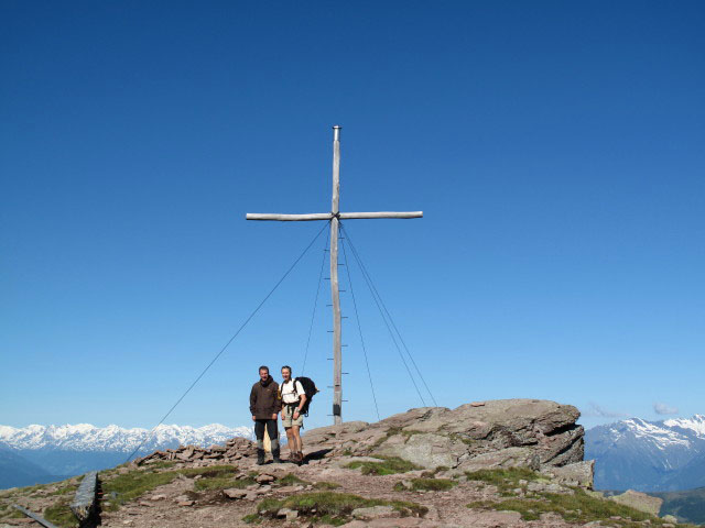 Erich und ich auf der Sarner Scharte, 2.460 m (12. Juni)