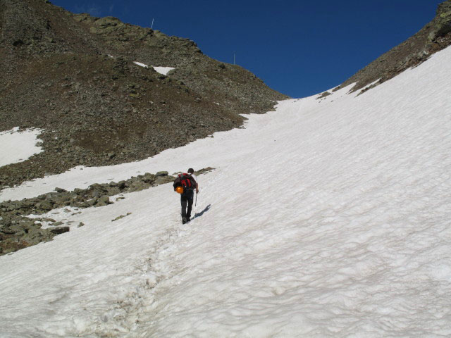 Erich auf Weg 16 zwischen Weg 13 und Flaggerscharte (13. Juni)