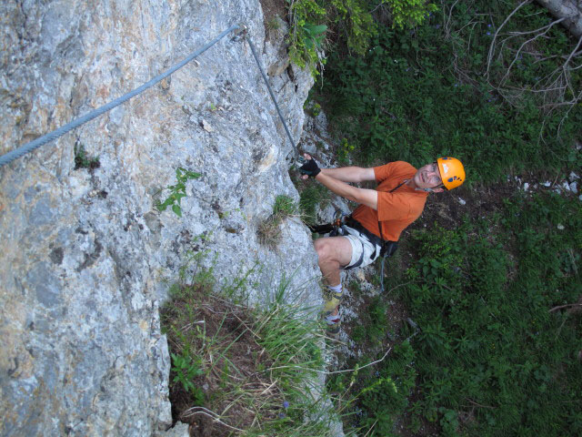 Bürgeralm-Klettersteig: Andreas im Einstiegsturm