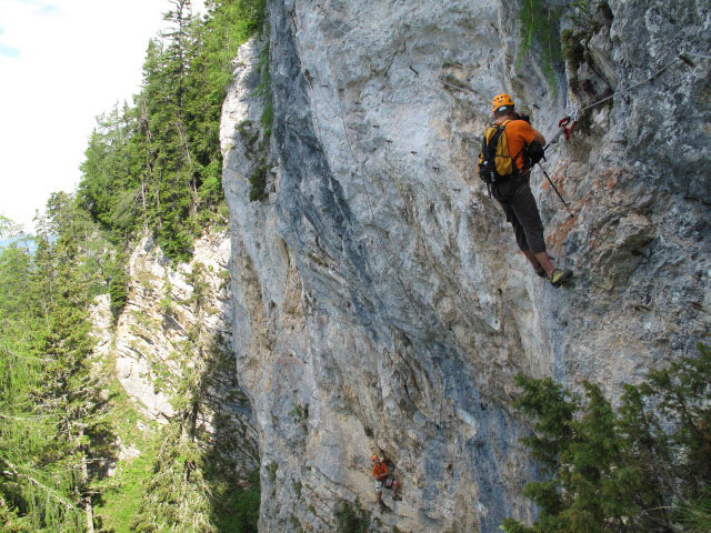 Bürgeralm-Klettersteig: Andreas und Axel in der Arena(variante)