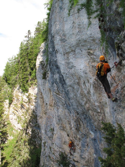 Bürgeralm-Klettersteig: Andreas und Axel in der Arena(variante)