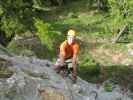 Bürgeralm-Klettersteig: Andreas in der Schlussdiagonale