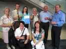 Johanna, ich, Andrea, Daniela, Irmgard, Doris, Franz und Wolfgang in der Fachhochschule St. Pölten