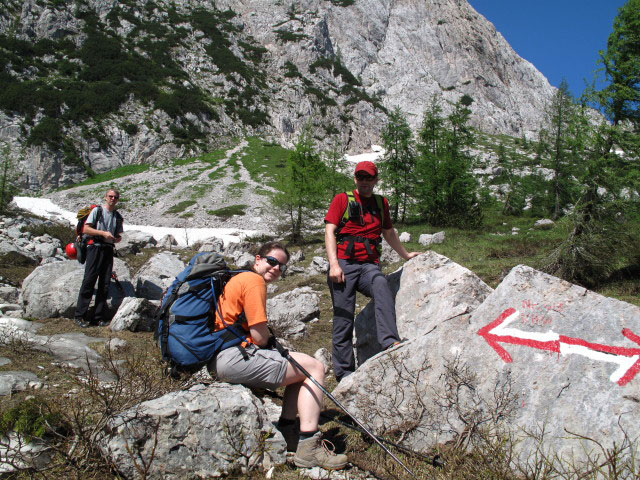 Peter, Daniela und Friedrich zwischen Lahnhütte und Großem Sattel (14. Juli)