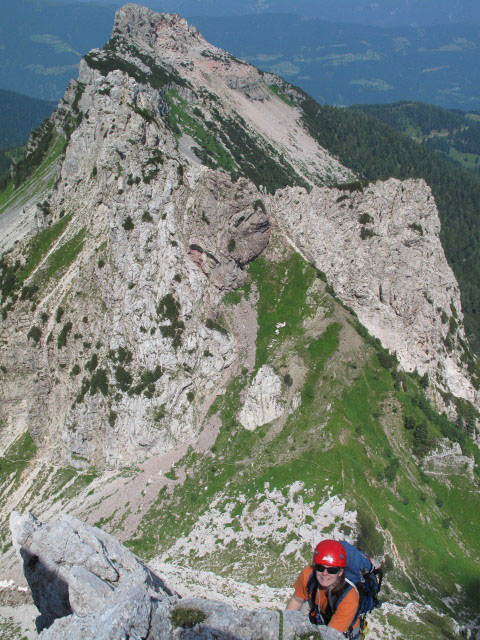 Nordostkante: Daniela in der 8. Seillänge (14. Juli)