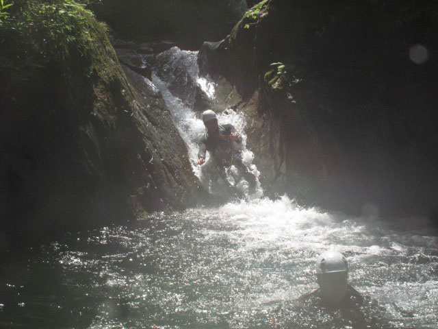 Erwin und Daniela in der Wöllaschlucht (15. Juli)