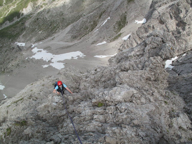 Route 'Haspinger': Daniela in der 8. Seillänge (16. Juli)