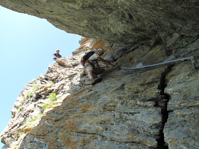 Falken-Klettersteig: Peter und Christoph in der Verschneidung (17. Juli)