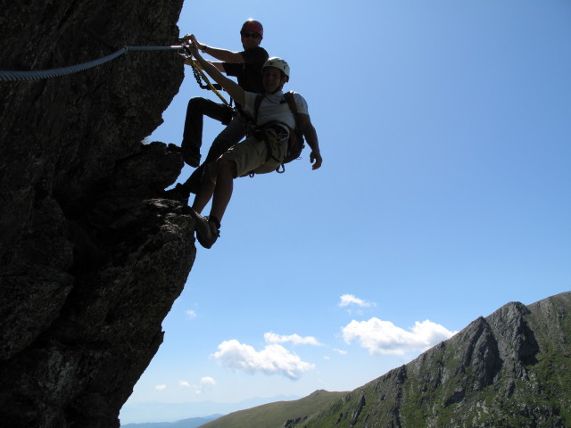 Falken-Klettersteig: Peter und Christoph auf der Rampe (17. Juli)