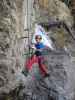 ÖTK-Klettersteig Pirkner Klamm: Martin in der Einstiegswand (11. Juli)