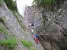 ÖTK-Klettersteig Pirkner Klamm: Erich und Martin bei der ersten Wehrstufe (11. Juli)