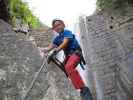 ÖTK-Klettersteig Pirkner Klamm: Martin bei der ersten Wehrstufe (11. Juli)