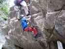 ÖTK-Klettersteig Pirkner Klamm: Erich und Martin in der Schlüsselstelle (11. Juli)