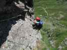 Falken-Klettersteig: Daniela vor der Rampe (17. Juli)