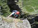 Falken-Klettersteig: Daniela nach der Seilbrücke (17. Juli)