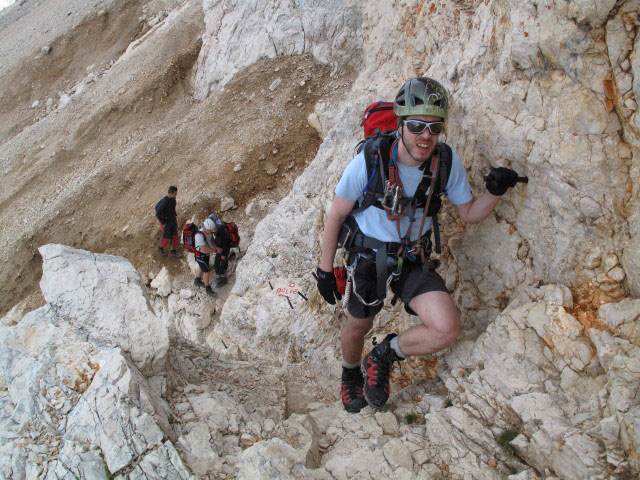 Norbert am Zavarovana Plezalna Pot (7. Aug.)