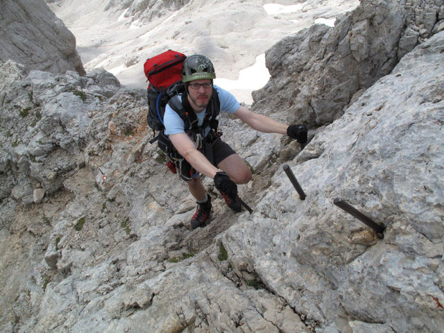 Norbert am Zavarovana Plezalna Pot (7. Aug.)